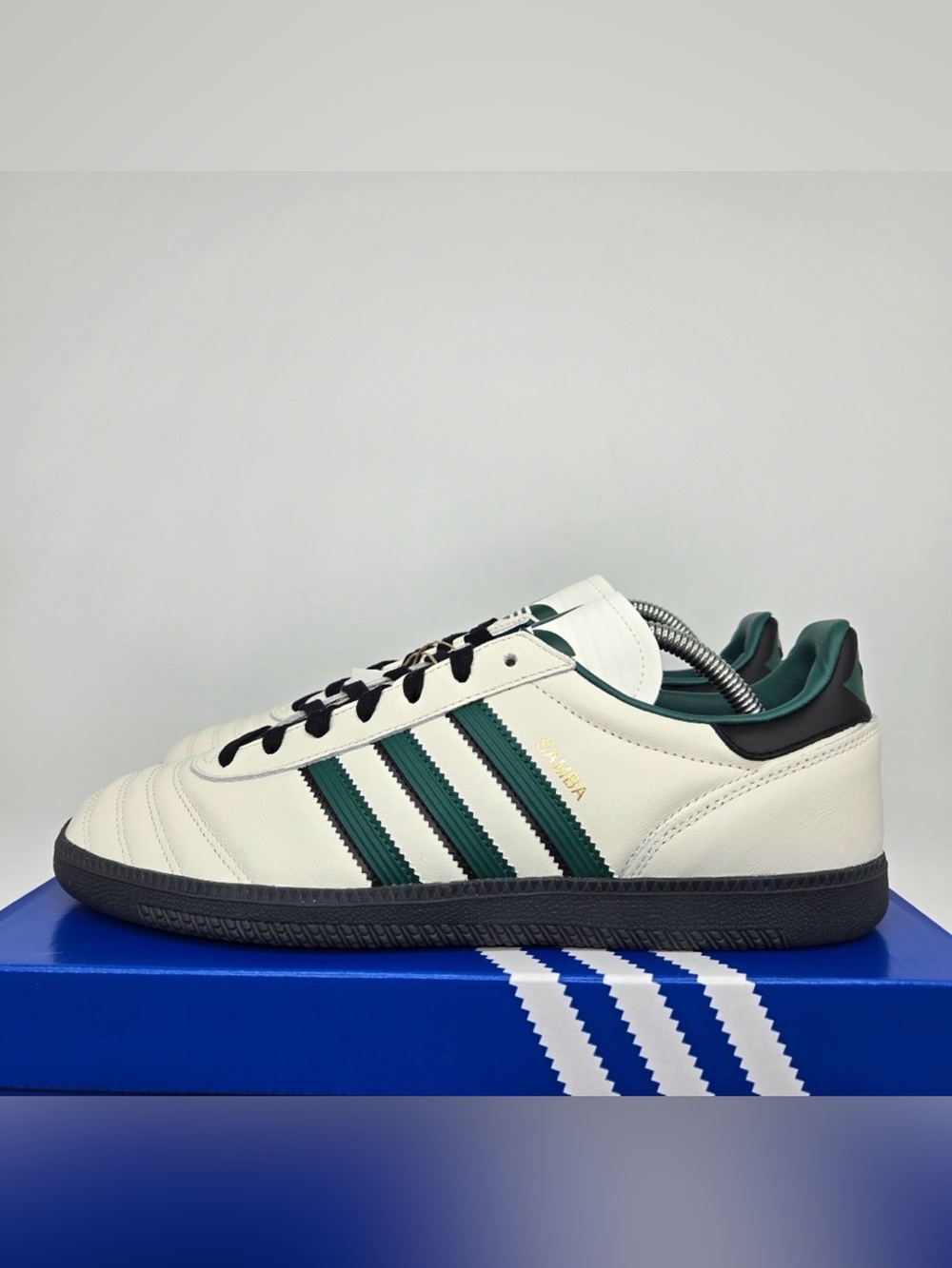 Adidas Samba JP White Green Black Leather Sneakers Unisex Size 5.5 / Size 7 (W)